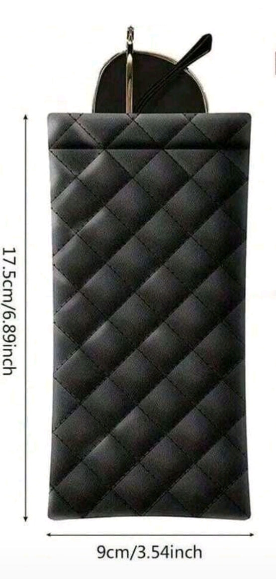 Portaocchiali e Custodia per occhiali con tasca e anello gancio dorato