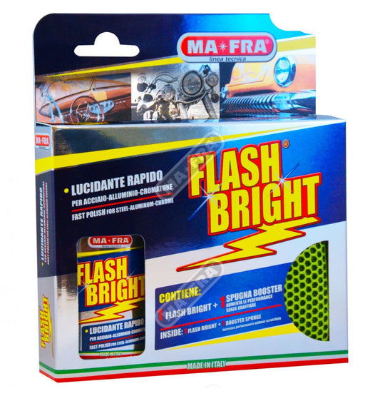 H0515 POLISH LUCIDANTE RAPIDO PER CROMO ACCIAIO OTTONE E LEGHE. FLACONE 80ML + SPUGNA MAFRA